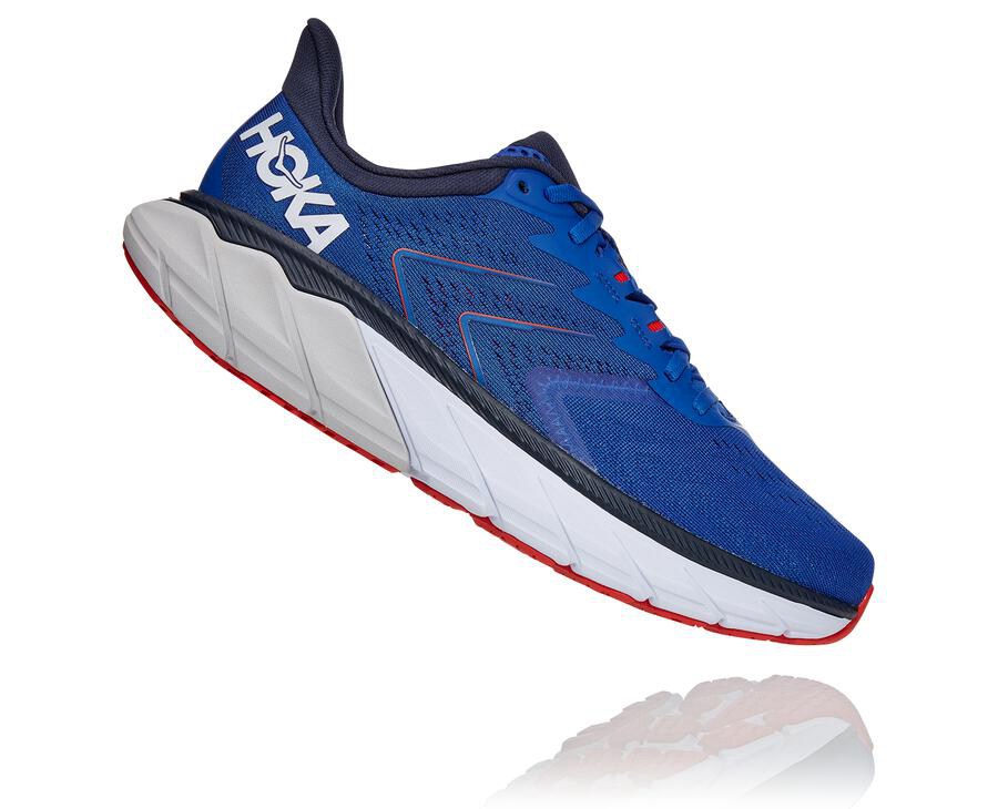 Running Shoes Mens - Hoka One One Arahi 5 - Blue - MGQZCRO-07